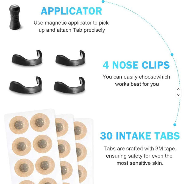 White Square Anti Snoring Patch Set (30 Pairs Of Patches) Magnetic Nasal Dilator Kit For Relief Reusable Multi Size Sleep & Sport Breathing Aid Sleepi