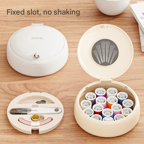 White Modern Compact Sewing Kit Organiser All In One With Magnetic Needle Case Other Sewing