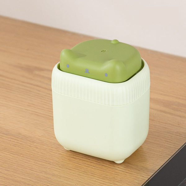 2 Pcs Green Cute Cat Press To Dispense Soap Pump & Sponge Caddy For Kitchen Sink Soap Dishes & Dispensers