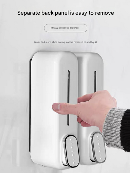 2 Pcs Black Modern Wall Mounted Press Soap Dispenser 300Ml Reusable Pump For Bathroom & Kitchen Soap Dispensers