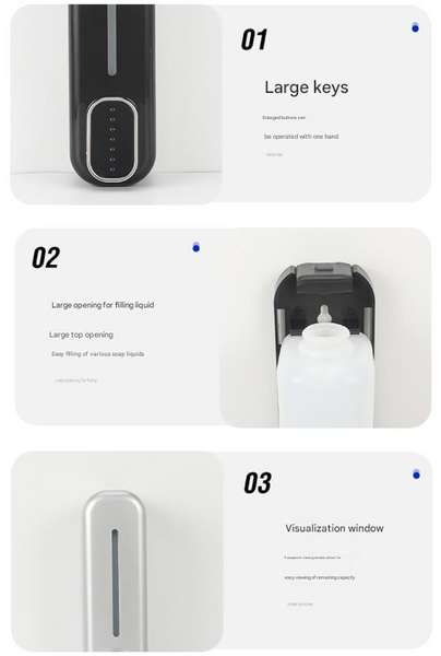 2 Pcs Gold Modern Wall Mounted Press Soap Dispenser 300Ml Refillable Pump For Bathroom & Kitchen Soap Dispensers