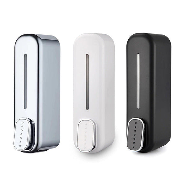 2 Pcs Silver Modern Wall Mounted Press Soap Dispenser 300Ml Refillable Pump For Bathroom & Kitchen Soap Dispensers