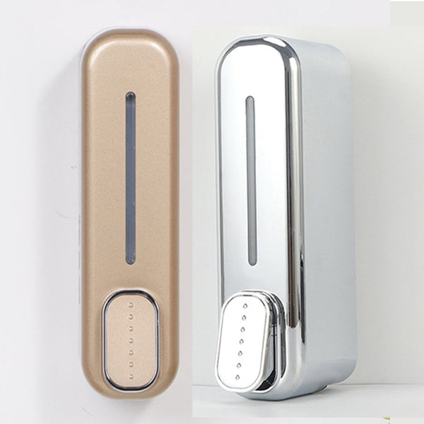 2 Pcs Modern Wall Mounted Press Soap Dispenser 300Ml Refillable Pump For Bathroom And Kitchen Gold + Silver Soap Dispensers