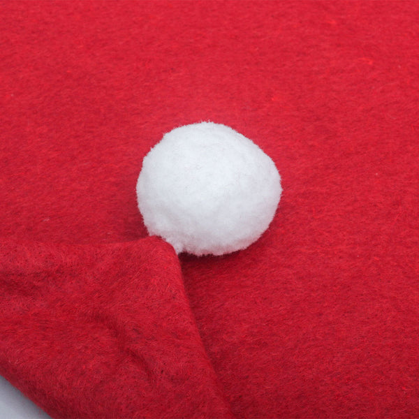 Red Festive Santa Hat Dining Chair Covers Set Of 8 For Holiday Party Decoration Slipcovers