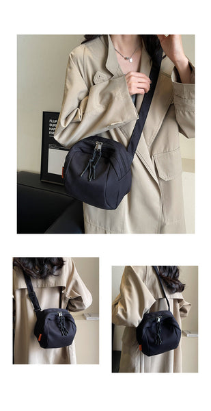 Black Lightweight Canvas Crossbody Bag Minimalist Casual Shoulder Satchel With Adjustable Strap Women's Bags & Handbags