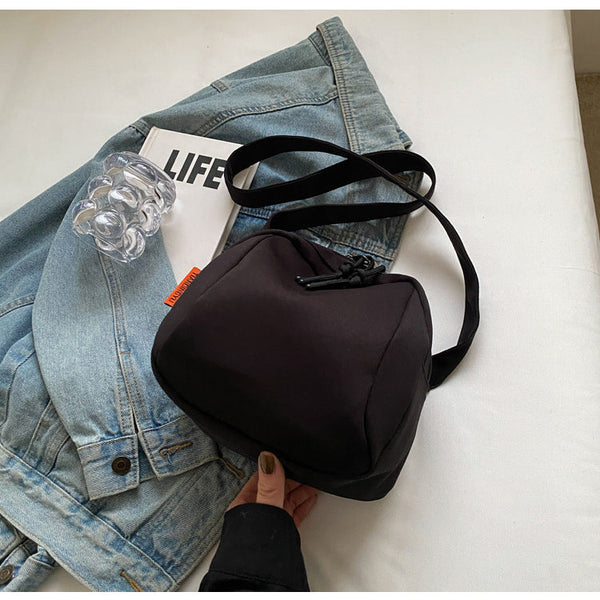 Black Lightweight Canvas Crossbody Bag Minimalist Casual Shoulder Satchel With Adjustable Strap Women's Bags & Handbags