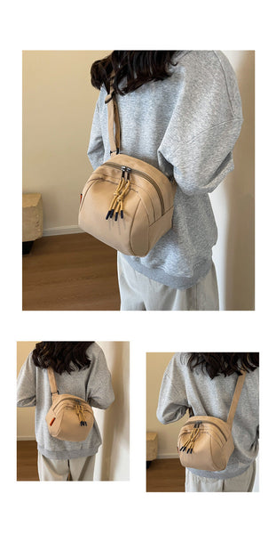 Khaki Lightweight Canvas Crossbody Bag Minimalist Casual Shoulder Satchel With Adjustable Strap Women's Bags & Handbags