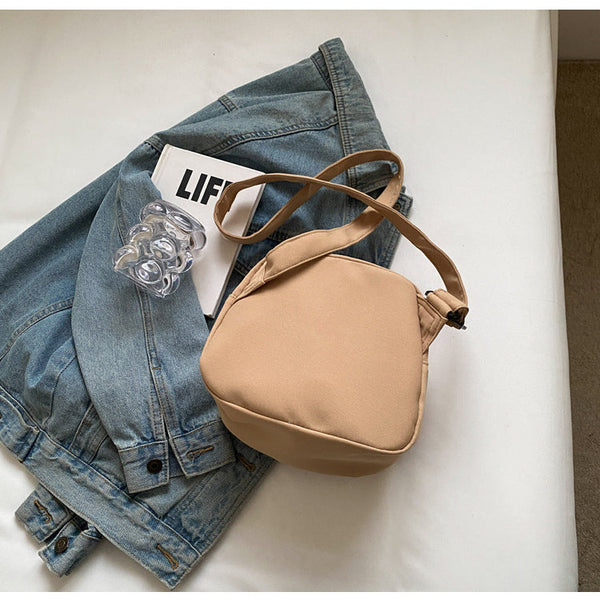 Khaki Lightweight Canvas Crossbody Bag Minimalist Casual Shoulder Satchel With Adjustable Strap Women's Bags & Handbags