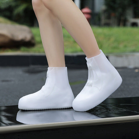 2 Pcs Size 3Xl White Reusable Waterproof Heavy Duty Non Slip Rain Boot Protectors Shoe Covers