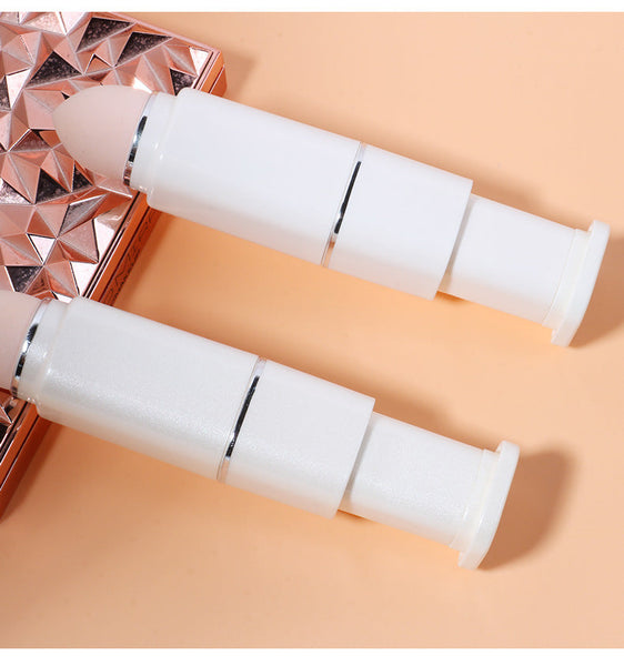 Light Pink Compact 8 In 1 Makeup Brush Set Portable Travel Kit With Retractable And Case Brushes