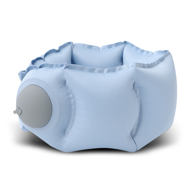 Blue Press Pump Inflatable Travel Pillow Ultra Lightweight Ergonomic 360A Neck Support Pillows