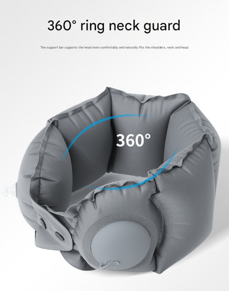Blue Press Pump Inflatable Travel Pillow Ultra Lightweight Ergonomic 360A Neck Support Pillows