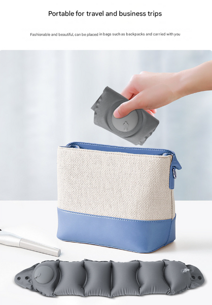 Blue Press Pump Inflatable Travel Pillow Ultra Lightweight Ergonomic 360A Neck Support Pillows