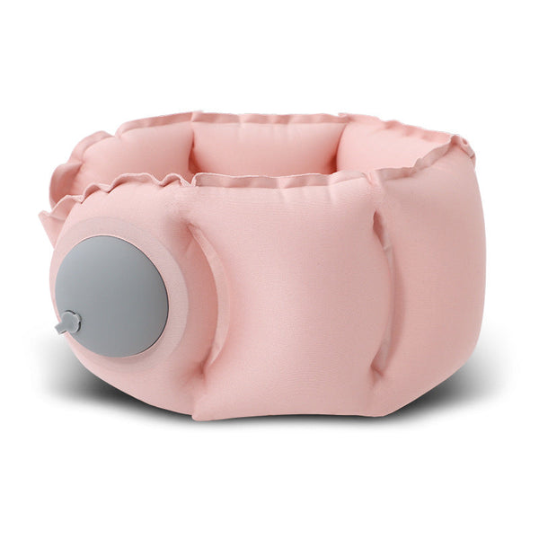 Pink Press Pump Inflatable Travel Pillow Ultra Lightweight Ergonomic 360 Neck Support Pillows