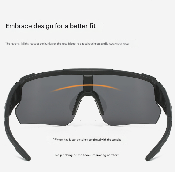 Black Unisex Sport Cycling Lightweight Wraparound Eyewear For Running & Outdoor Activities Sunglasses