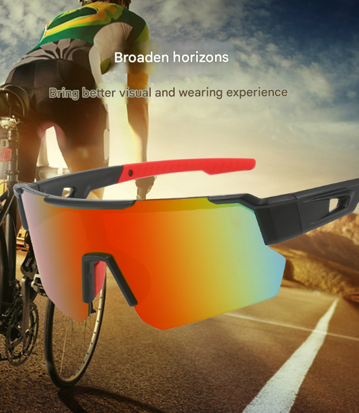 Black Temples And Orange Lenses Unisex Sport Cycling Lightweight Wraparound Eyewear For Running & Outdoor Activities Sunglasses