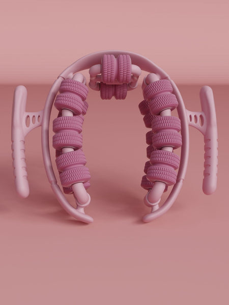 Pink 360 Wrap Around Muscle Roller 28 Wheel Massager For Legs Arms & Calves Massagers