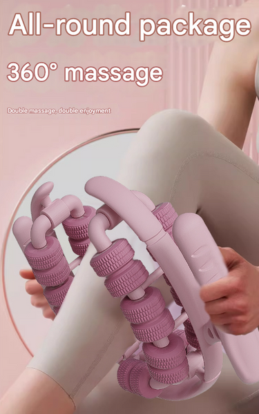 Pink 360 Wrap Around Muscle Roller 28 Wheel Massager For Legs Arms & Calves Massagers