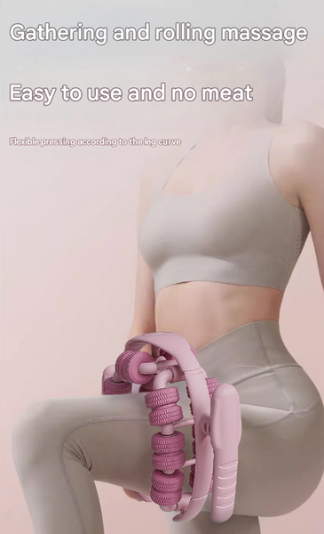 Pink 360 Wrap Around Muscle Roller 28 Wheel Massager For Legs Arms & Calves Massagers