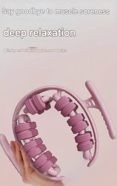 Pink 360 Wrap Around Muscle Roller 28 Wheel Massager For Legs Arms & Calves Massagers