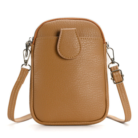 Brown Chic Crossbody Phone Bag Womens Pu Leather Mini Shoulder Purse With Adjustable Strap Other Mobile Accessories