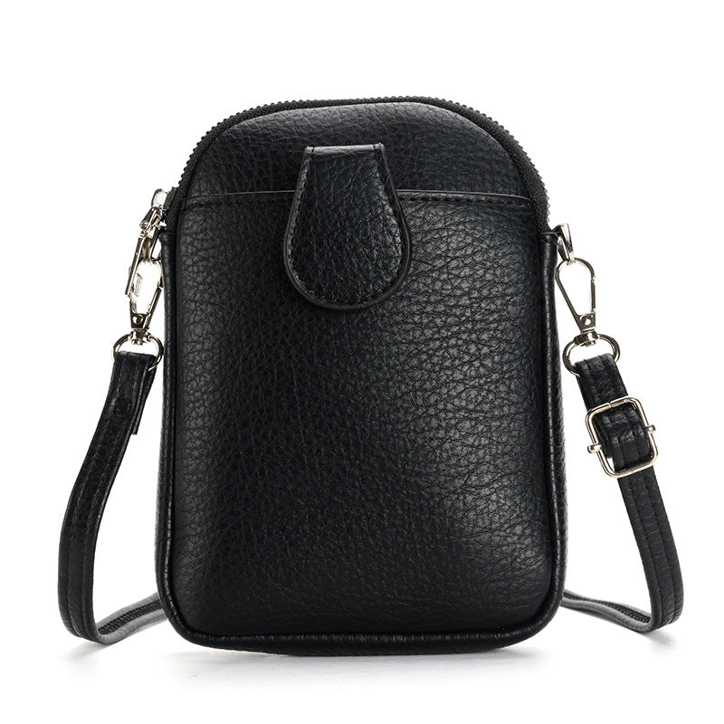 Black Chic Crossbody Phone Bag Womens Pu Leather Mini Shoulder Purse With Adjustable Strap Other Mobile Accessories