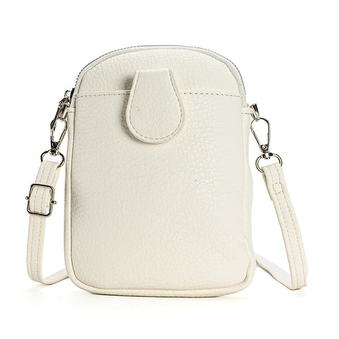 White Chic Crossbody Phone Bag Womens Pu Leather Mini Shoulder Purse With Adjustable Strap Other Mobile Accessories