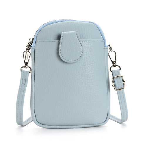 Blue Chic Crossbody Phone Bag Womens Pu Leather Mini Shoulder Purse With Adjustable Strap Other Mobile Accessories