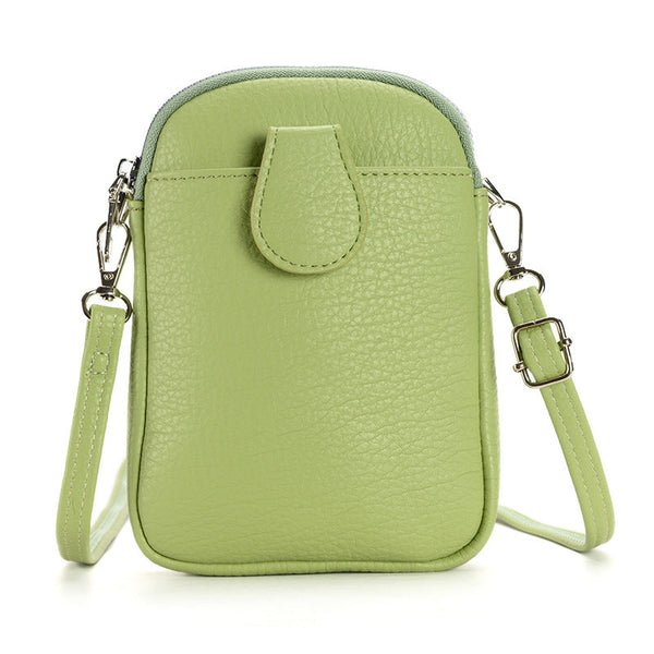 Green Chic Crossbody Phone Bag Womens Pu Leather Mini Shoulder Purse With Adjustable Strap Other Mobile Accessories