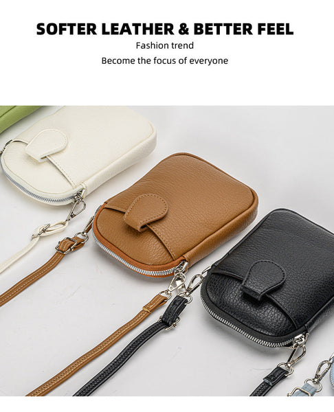 Green Chic Crossbody Phone Bag Womens Pu Leather Mini Shoulder Purse With Adjustable Strap Other Mobile Accessories