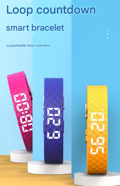 Yellow Smart Vibrating Alarm Watch Digital Fitness Tracker Wristband With Pedometer & Sleep Monitor Smart Watches