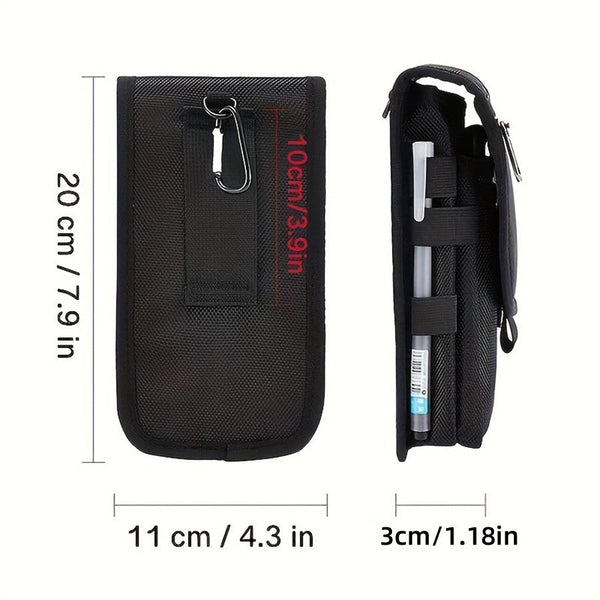 Black Heavy Duty Tactical Phone Pouch Multi Pocket Belt Holster & Utility Waist Bag For Outdoor Work And Edc Bags