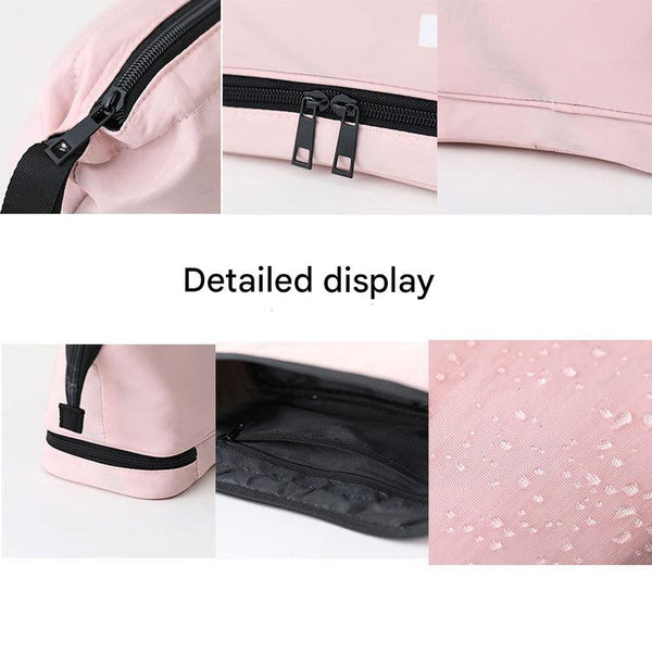 Pink Chic Dual Compartment Makeup & Toiletry Bag Large Capacity Travel Organizer With Brush Holder Makeup Bags & Cases