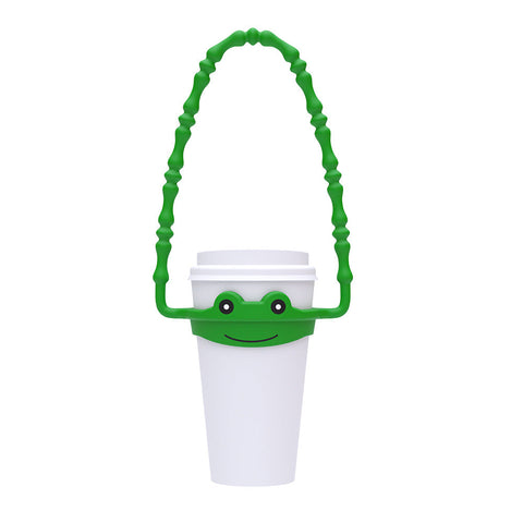 2 Pcs Green Frog Adorable Animal Silicone Cup Carrier Portable Reusable Handle For Water Cup(Cup Not Included) Water Bottles & Vacuum Flasks