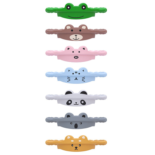 2 Pcs Green Frog Adorable Animal Silicone Cup Carrier Portable Reusable Handle For Water Cup(Cup Not Included) Water Bottles & Vacuum Flasks