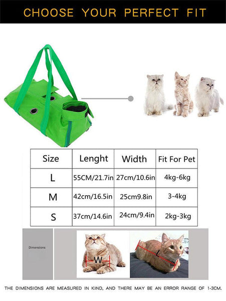 Size Orange Multi Functional Cat Grooming Bag Anti Scratch Restraint Pouch For Nail Trimming And Vet Visits Pet Grooming