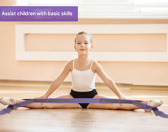 Blue And Purple 9 Loop Yoga Stretch Strap Numbered Band For Flexibility Physical Therapy Yoga Straps