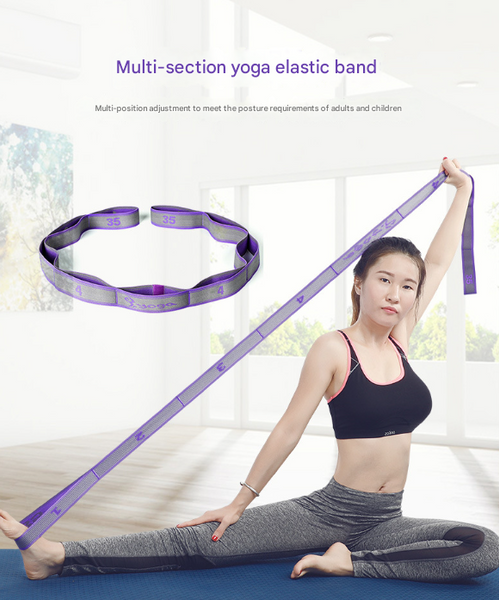 Pink 9 Loop Yoga Stretch Strap Numbered Band For Flexibility And Physical Therapy Yoga Straps