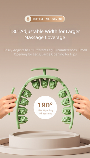 Green Removable Adjustable Wrap Around Muscle Roller 11 Wheel Deep Tissue Massager For Legs Arms & Body Massagers
