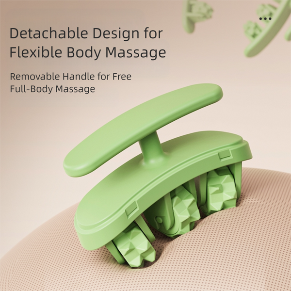 Green Removable Adjustable Wrap Around Muscle Roller 11 Wheel Deep Tissue Massager For Legs Arms & Body Massagers