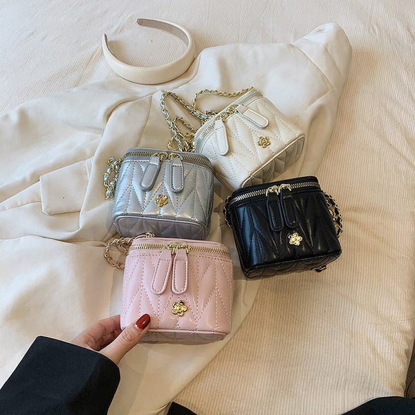 Black Chic Quilted Mini Box Crossbody Bag Luxury Style Chain Purse For Women Women's Bags & Handbags