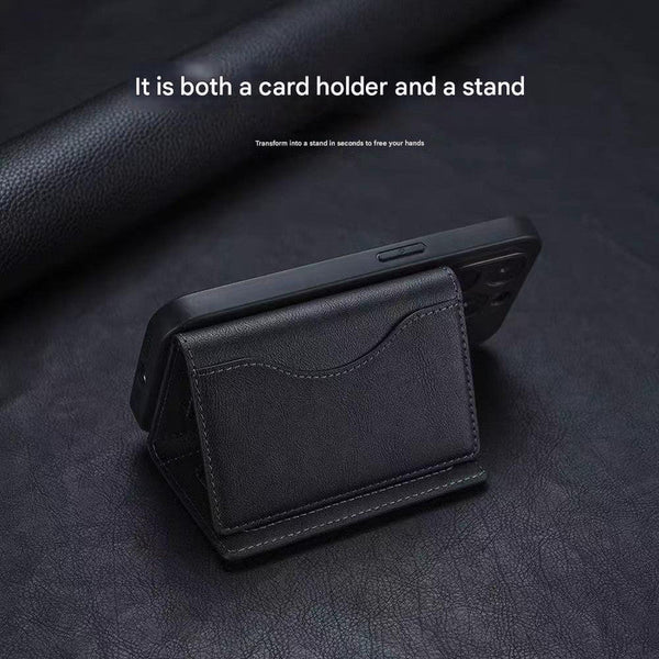 Khaki 3 In 1 Magnetic Wallet For Magsafe Slim Pu Leather Card Holder With Kickstand Travel Wallets
