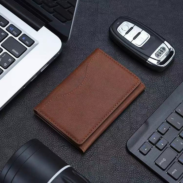 Brown 3 In 1 Magnetic Wallet For Magsafe Slim Pu Leather Card Holder With Kickstand Travel Wallets