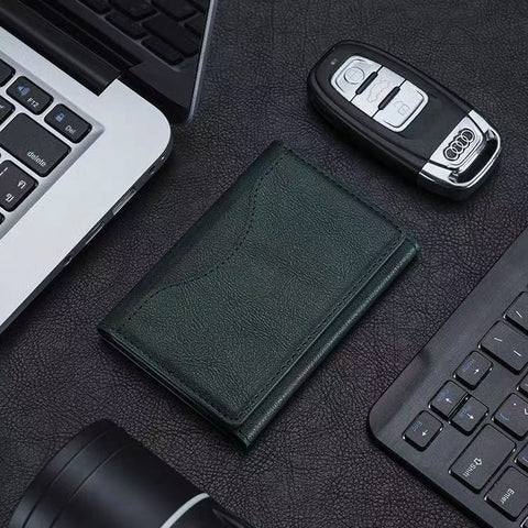 Dark Green 3 In 1 Magnetic Wallet For Magsafe Slim Pu Leather Card Holder With Kickstand Travel Wallets