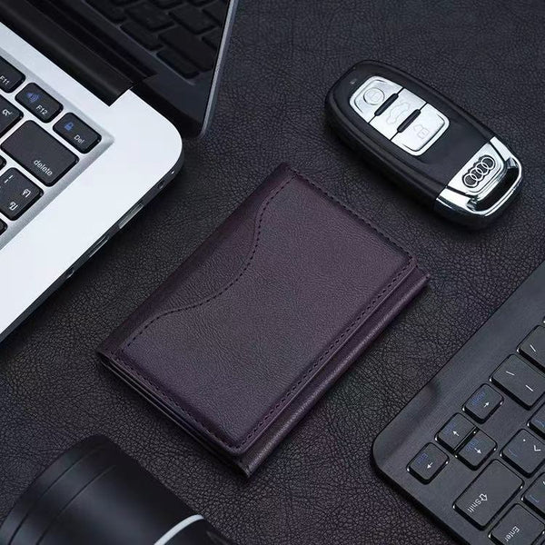 Dark Purple 3 In 1 Magnetic Wallet For Magsafe Slim Pu Leather Card Holder With Kickstand Travel Wallets