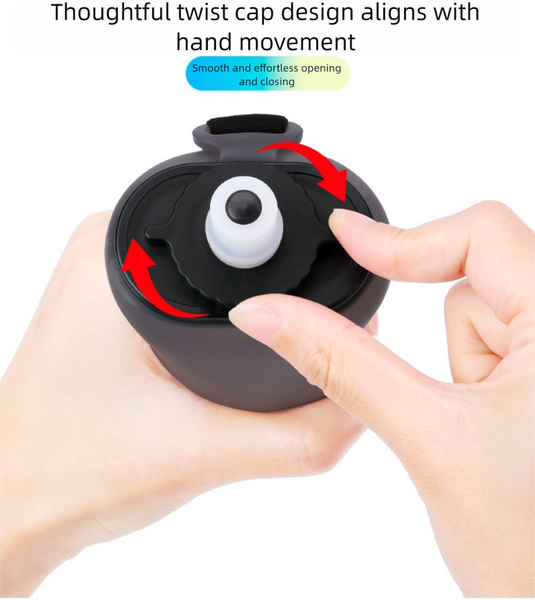 Black Collapsible Handheld Running Flask 350Ml Lightweight Silicone Water Bottle With Bite Valve Water Bottles & Vacuum Flasks