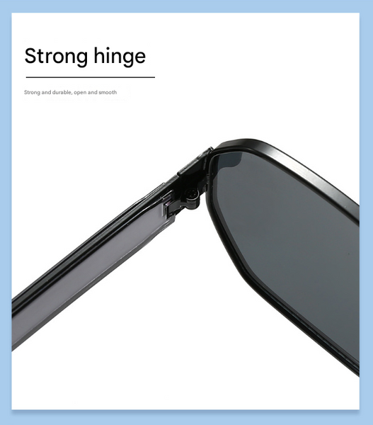Black Frame And Grey Lenses Modern Retro Geometric Chic Metal With Uv400 Pu Leather Protective Case Sunglasses