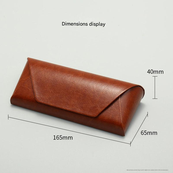 2 Pcs Brown Style Pu Leather Eyewear Case Protective Hard Shell With Soft Lining Eyeglass Cases & Storage