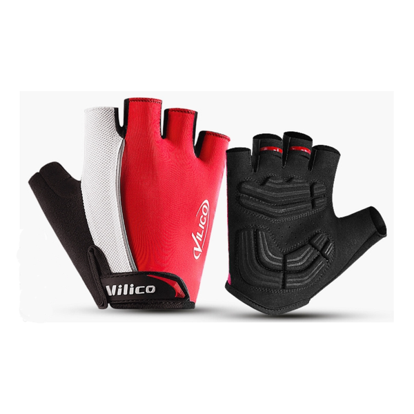 Size Xl Red Padded Half Finger Cycling Breathable Shock Absorbing Workout For Gym & Fitness Gloves