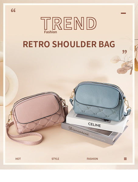 Pink Chic Quilted Crossbody Bag Multi Compartment Pu Leather Shoulder Purse Women's Bags & Handbags